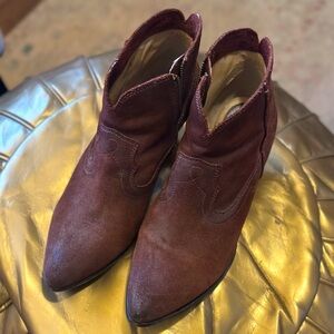Frye brown suede western ankle boots size 10